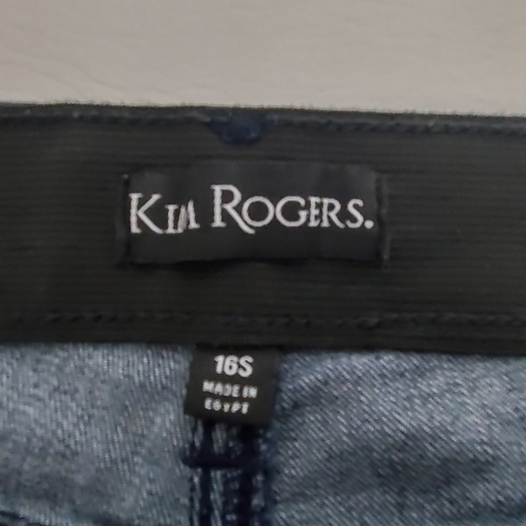 Kim Rogers Dark Blue Women's Straight Leg High Rise Jeans Size 16 Short - Picture 7 of 9
